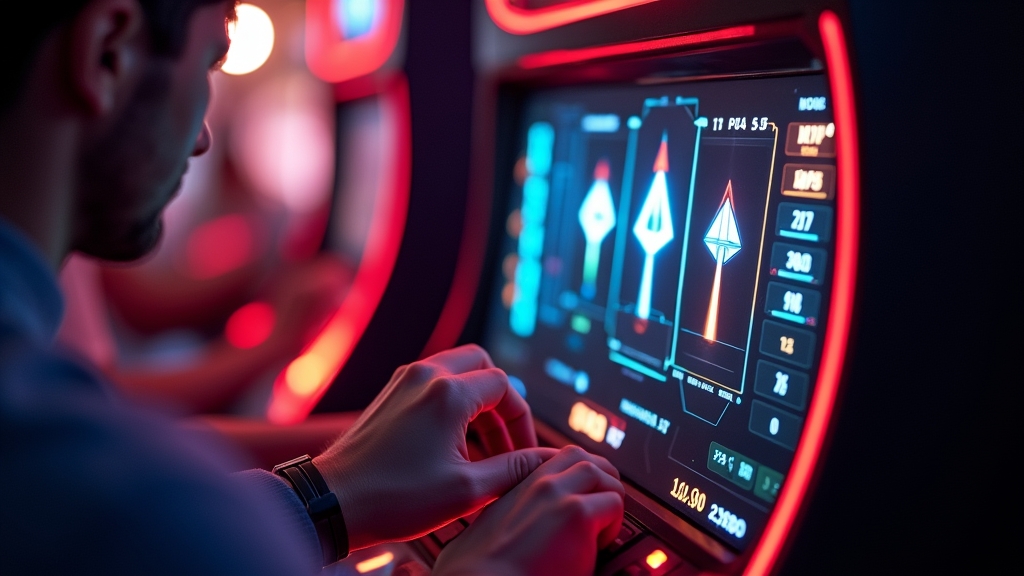 Interfaz oscura de Aviator con multiplicador en ascenso y luces de casino